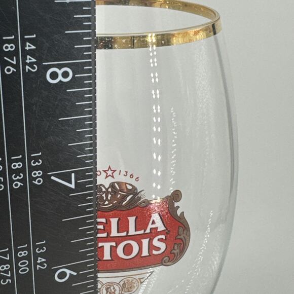 Set of 4 Stella Artois 40CL Gold Rimmed Beer Glasses Chalices Barware Lager Ale - Picture 12 of 16